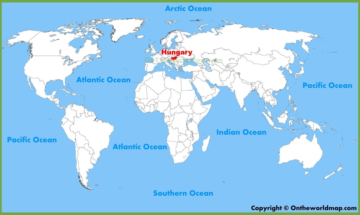 世界地図ハンガリーブダペスト