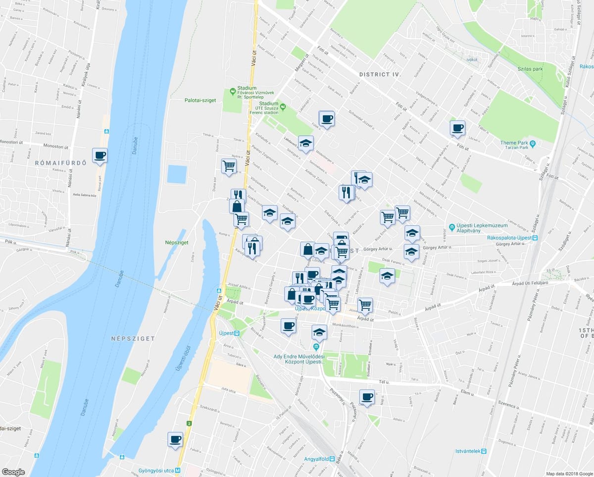 地図ブダペストのレストラン