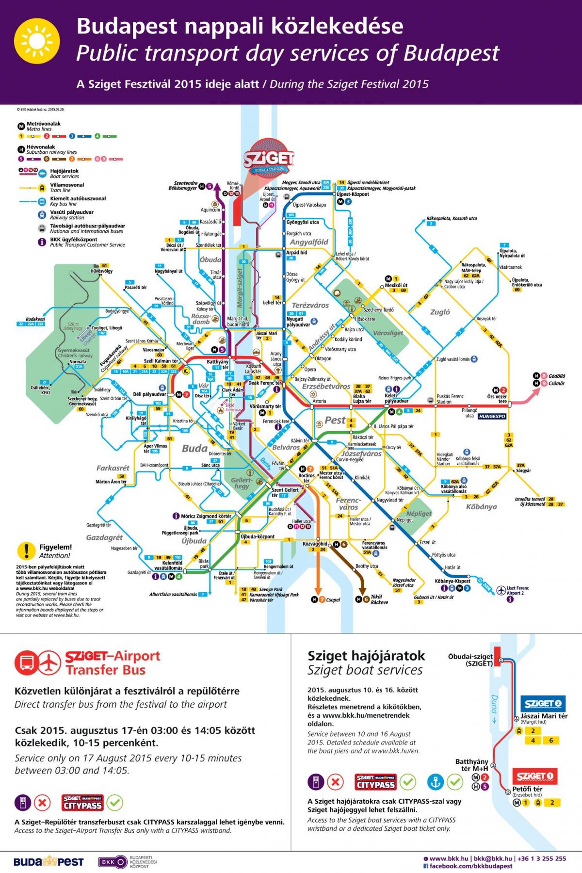 ブダペスト路面電車地図