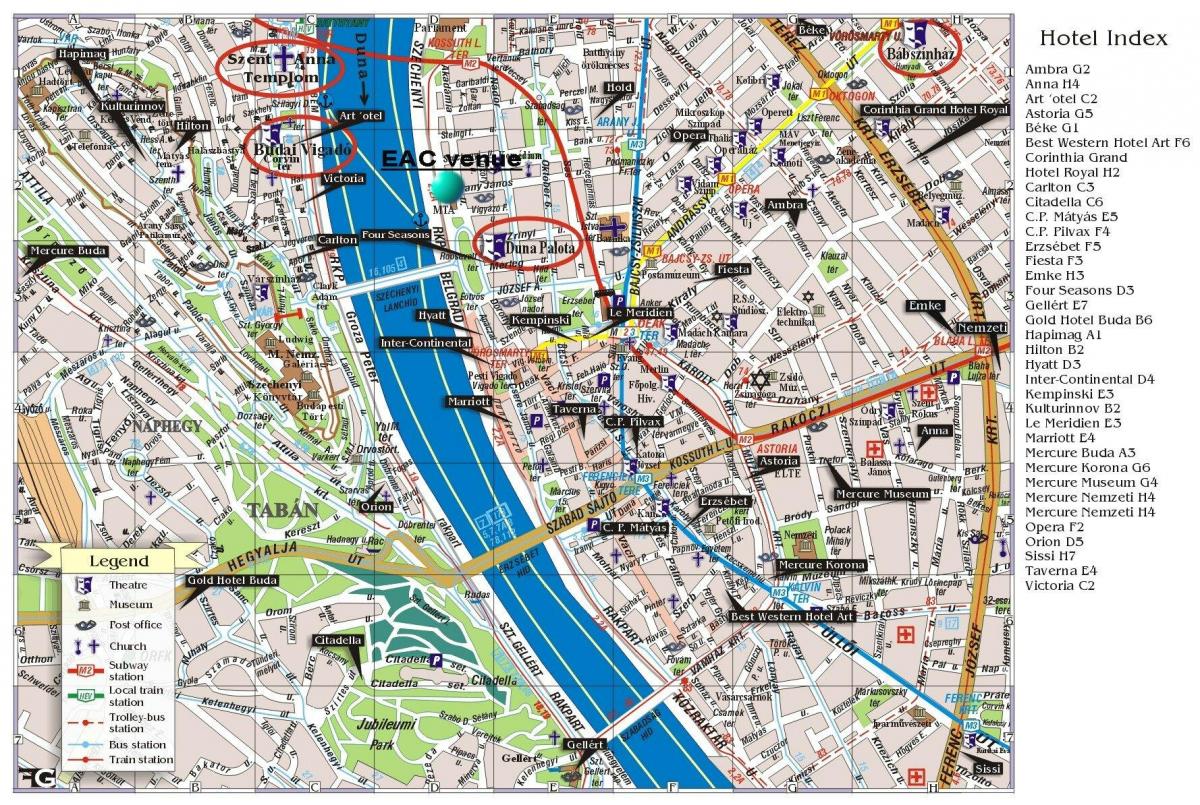 地図のヒルトンブダペスト
