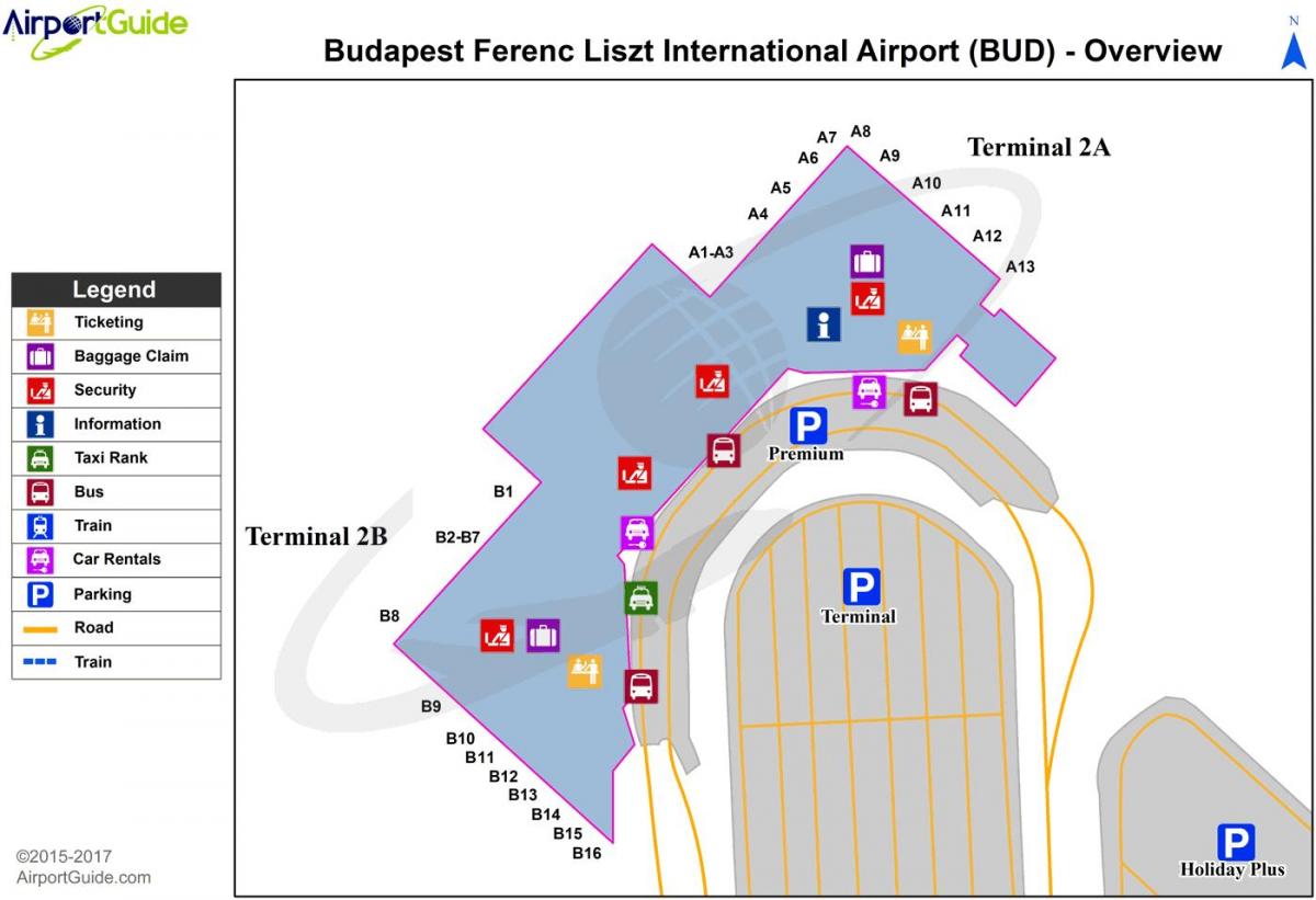ブダペストの空港地図