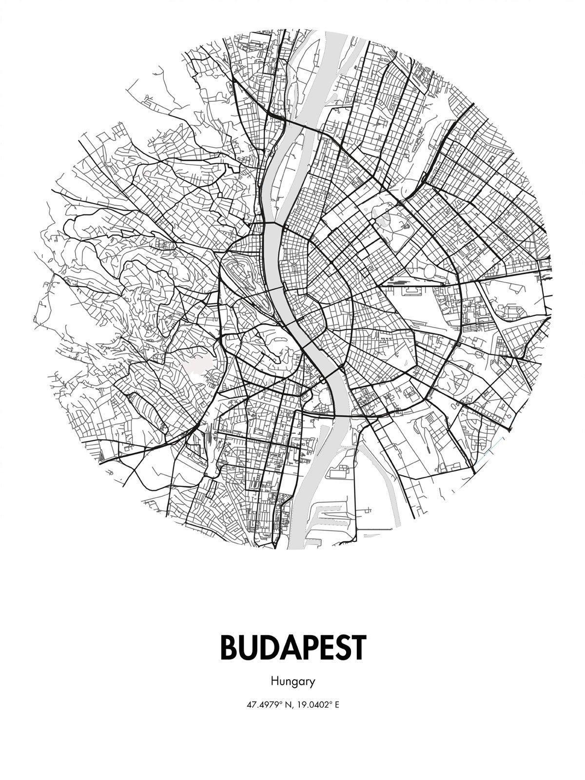 地図のブダペストストリートアート