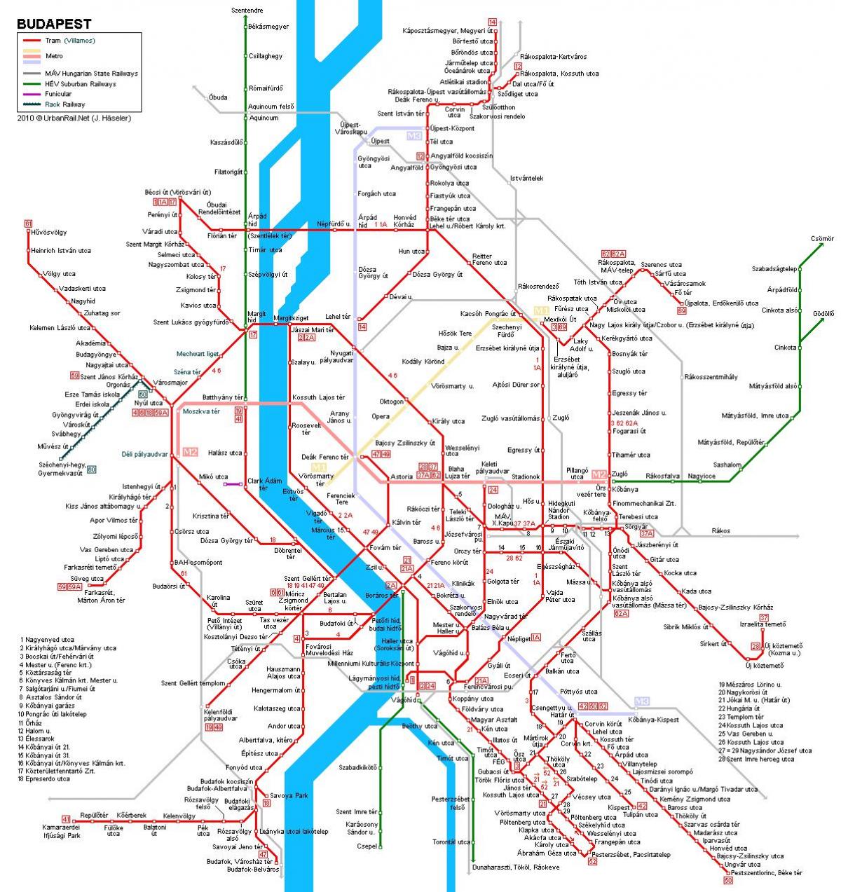 ブダペストの地図