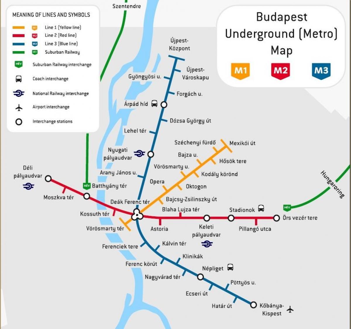 メトロ地図はブダペストハンガリー