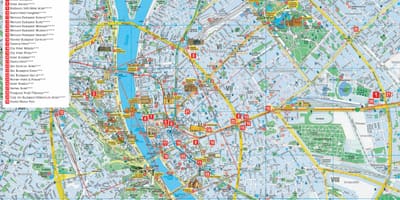 ブダペスト市内の観光地図