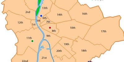 ブダペスト8地区の地図