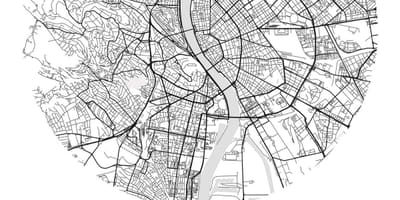 地図のブダペストストリートアート
