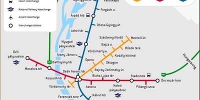 路面電車で2ブダペストの地図
