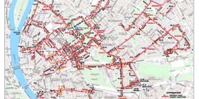 地図のトローリー-ブダペスト