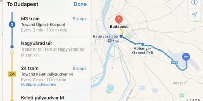 ブダペストkelenfold駅での地図