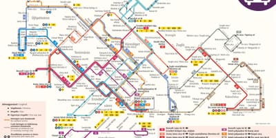 地図のブダペストtrolleybus