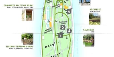 地図のマーガレット島ブダペスト