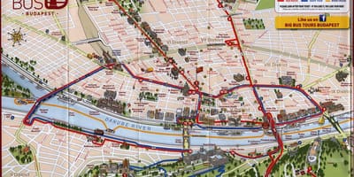 ビッグバスツアーのブダペストの地図