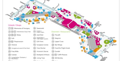 ブダペストの空港地図