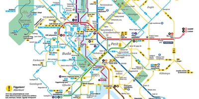 ブダペスト路面電車地図