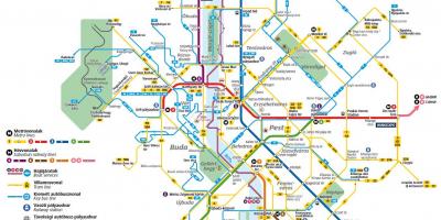ブダペストバスラインの地図