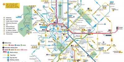 地図ブダペストの公共交通機関