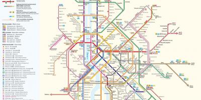 ブダペストの公共交通機関の地図